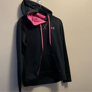 Women’s Under Armour black hoody with pink trim size large